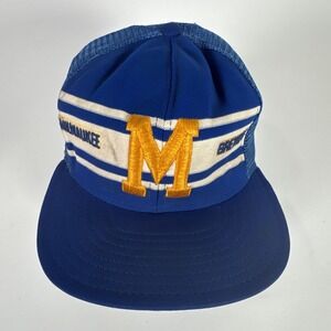 Vintage AJD Superstripe Milwaukee Brewers‎ Truckers The Professional Hat Cap MLB